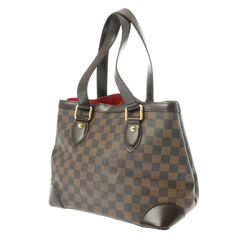 Louis Vuitton Damier Handbag Hampstead Brown Canvas Brown